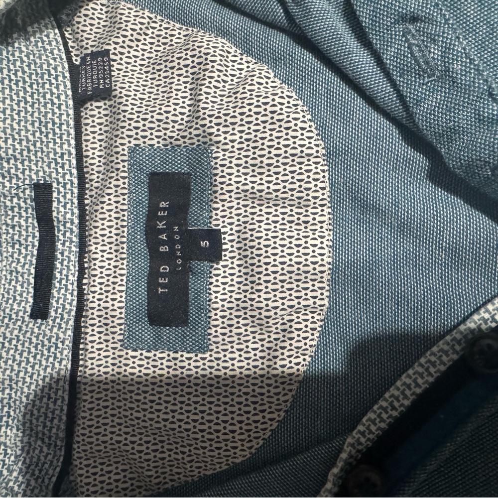Ted Baker Navy Polo with Patterned Inner Yoke